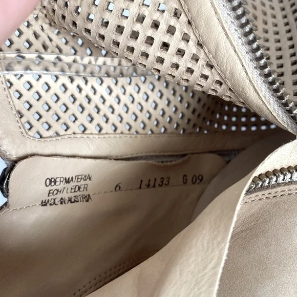 Paul Green Nubuck Booties Women US 8.5 Tan Bonzai Perforated Zipper Ankle Boots - Picture 14 of 16